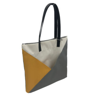 lilmostトートバッグ　グレー＆イエロー